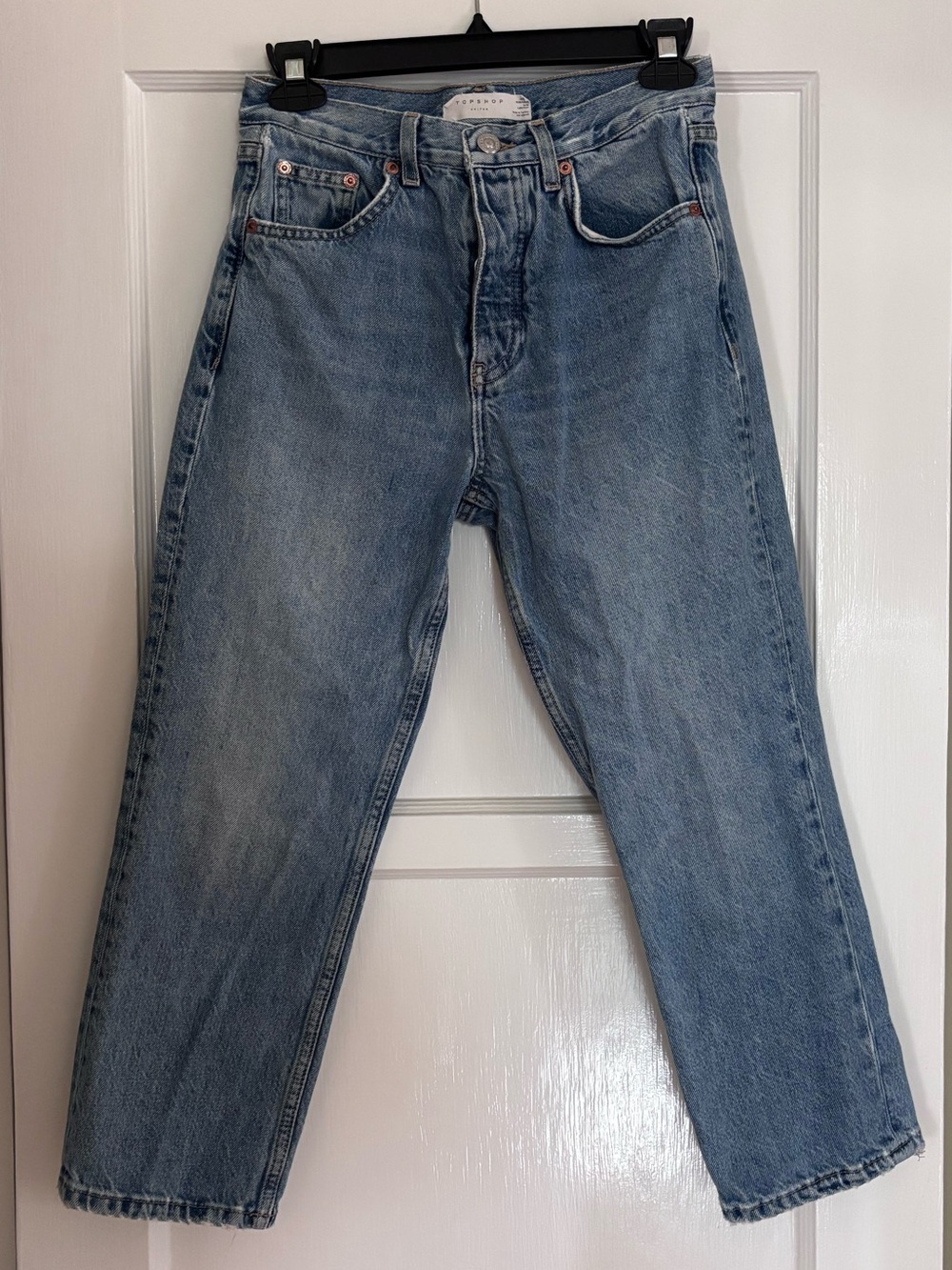 Topshop petites high waisted wide leg crop jeans